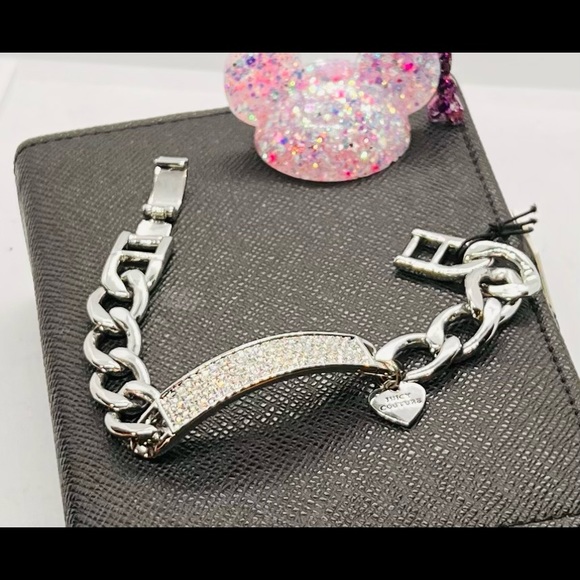 NWT Juicy Couture Silver Tone Chunky ID Bracelet - Picture 5 of 6